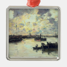 Le port, c.1895 (huile sur le panneau) décorations pour sapins de noël