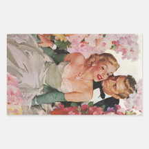 Le portrait vintage, marié de jeune mariée, les no autocollants rectangulaires