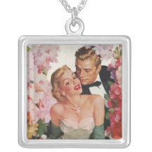 Le portrait vintage, marié de jeune mariée, les no pendentifs