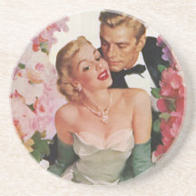 Le portrait vintage, marié de jeune mariée, les no dessous de verre