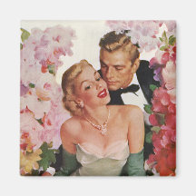 Le portrait vintage, marié de jeune mariée, les no magnets pour réfrigérateur