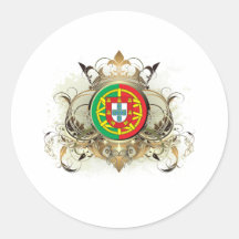 Le Portugal élégant Autocollant Rond