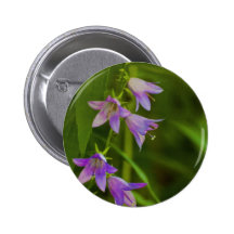 Le pourpre sonne de la trompette des fleurs sauvag badge avec épingle