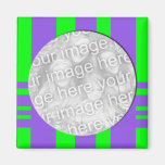 le pourpre vert barre le cadre de photo magnets pour réfrigérateur