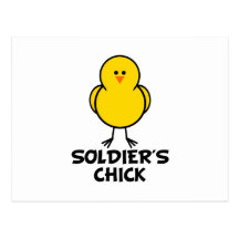 Le poussin du soldat carte postale