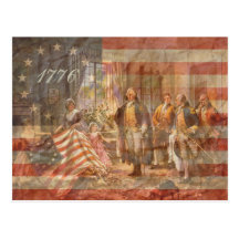 Le premier drapeau américain carte postale