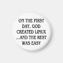 Le premier jour, Dieu a créé Linux… et le repos Aimants Pour Réfrigérateur