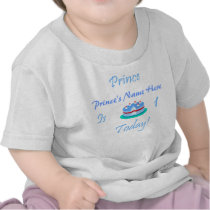Le prince (votre nom) a 1 ans aujourd'hui t-shirts