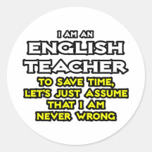 Le professeur d'Anglais… supposent que je n'ai jam Autocollant