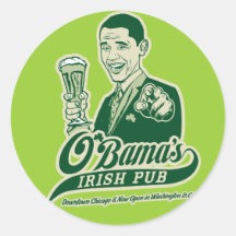 Le Pub irlandais d'Obama Adhésif Rond