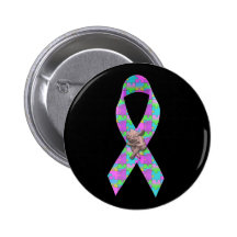 Le puzzle d'ange d'Awarness d'autisme rapièce la c Badge