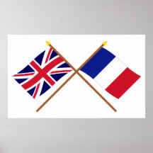 Le R-U et les drapeaux croisés par France Poster