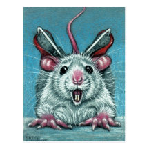 Le rat est tombé carte postale de patinage de glac