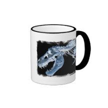 Le rayon X bleu et noir de T-Rex désosse la photo Tasses