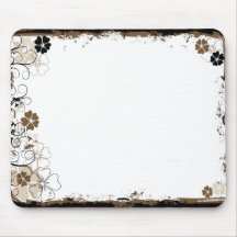 Le remous grunge fleurit la sépia de Mousepad Tapis De Souris