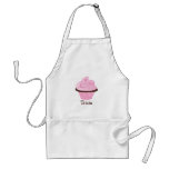 Le remous rose arrosent le petit gâteau tablier