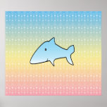 Le requin bleu sur l'arc-en-ciel en pastel bouillo
