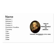 Le retard de Thomas Jefferson est préférable à l'e Cartes De Visite Professionnelles
