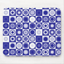 Le rétro bleu pointille Mousepad Tapis De Souris