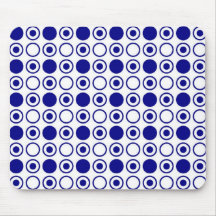 Le rétro bleu pointille Mousepad Tapis De Souris