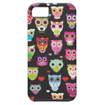 Le rétro motif mignon de hibou a illustré le cas d coque iPhone 5 Case-Mate