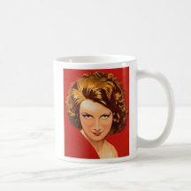 Le rétro portrait vintage de la femme des femmes 2 mugs