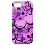 Le rétro résumé fleurit le Coque-Compagnon pourpre Coque iPhone 5 Case-Mate