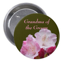 le rhododendron rose fleurit des boutons de mariag badge avec épingle
