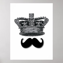 Le Roi Crown et moustache Posters