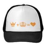 le roi plus la reine égale l'amour casquette de camionneur