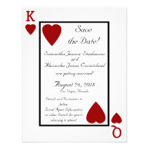 Le roi/Reine de carte de jeu font gagner la date Bristols Personnalisés