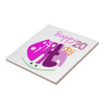 Le rose de joyeux anniversaire marque avec des let carreau
