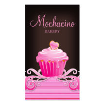 Le rose de petit gâteau de boulangerie tourbillonn modèles de cartes de visite