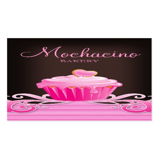 Le rose de petit gâteau de boulangerie tourbillonn modèles de cartes de visite