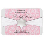 Le rose et le gris sauvent le bat mitzvah de date magnets en vinyle