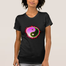 Le rose flambe la chemise de Yin Yang T-shirt
