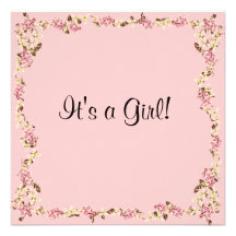 Le rose fleurit l'invitation de baby shower