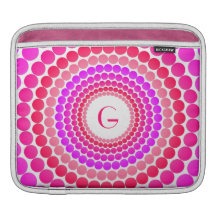 Le rose pointille la douille d'iPad de monogramme Housses iPad