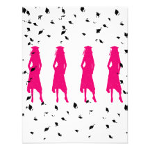 Le rose silhouette la fête de remise des diplômes invitation personnalisable