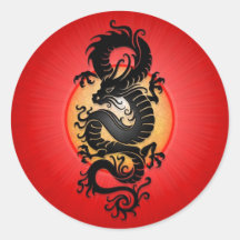 Le rouge a éclaté le dragon chinois autocollants