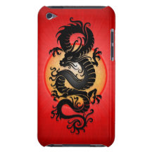 Le rouge a éclaté le dragon chinois coques iPod touch 