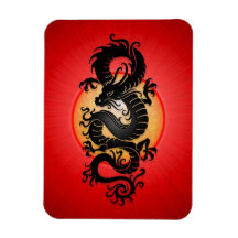 Le rouge a éclaté le dragon chinois magnets en vinyle