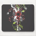 Le rouge fleurit Mousepad Tapis De Souris