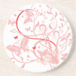 le ROUGE FLORAL de REMOUS du PAPILLON swirl10 DENT Dessous De Verre
