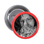 le rouge tachette le cadre badges avec agrafe