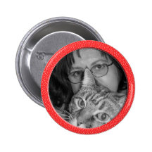 le rouge tachette le cadre badges avec agrafe