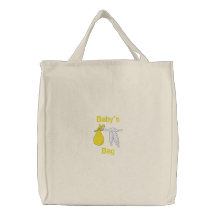 Le sac brodé par choses du bébé (jaune)