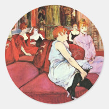 Le salon dans le DES Moulins de rue Autocollant Rond