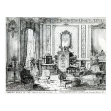 Le salon dans le Louis saisissent le style Carte Postale