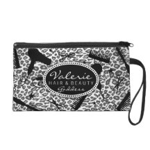 Le salon de coiffure d'empreinte de léopard de nei pochette avec dragonne